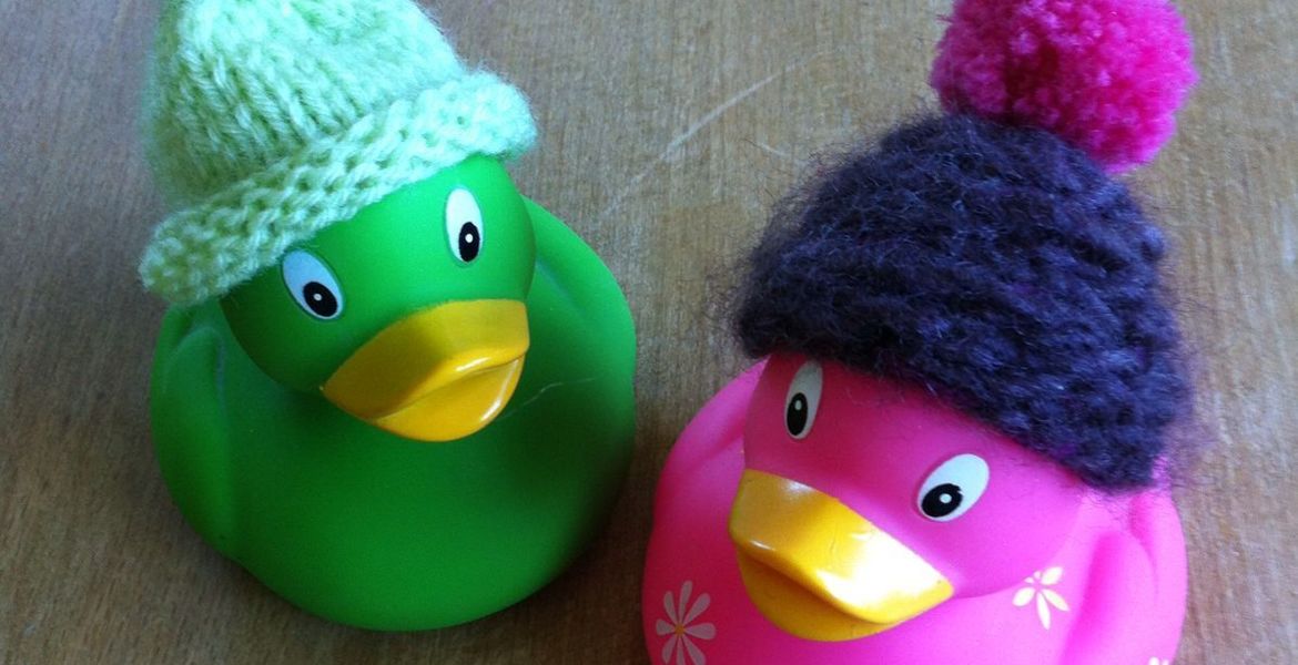 Warme Mützen für die kleinen Enten