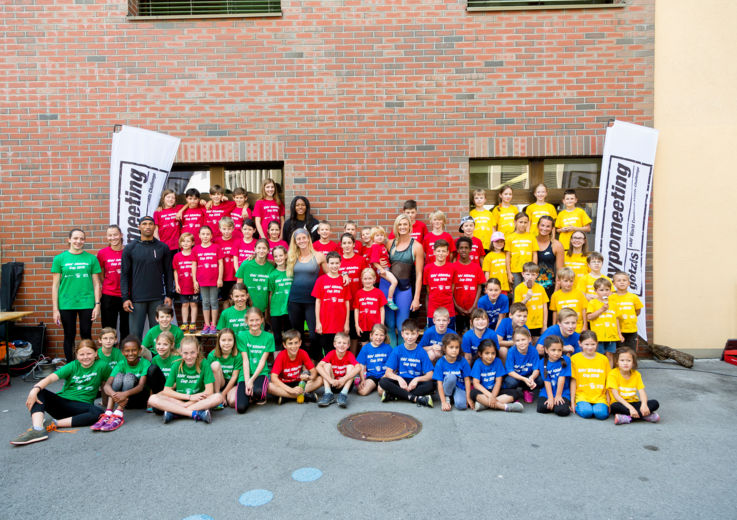 Sportler und Kids