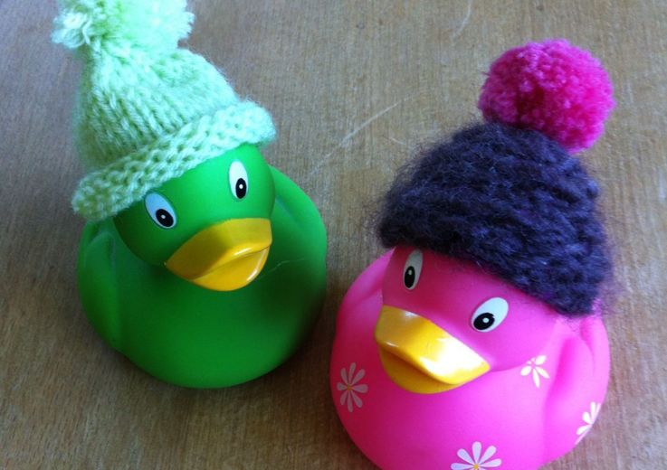 Warme Mützen für die kleinen Enten